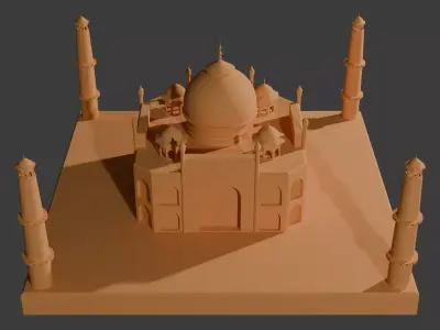 3D Printable Taj Mahal Model - Iconic Architectural Masterpiece 3D print model