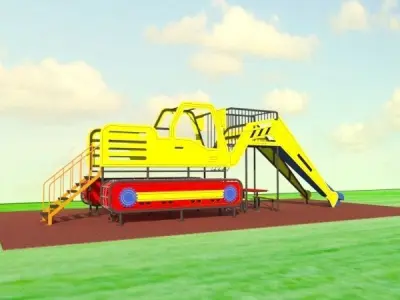 Outdoor excavator kids playground  3D model