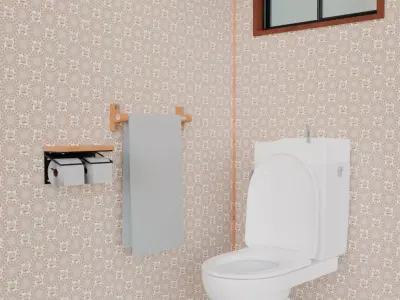 Simple restroom 3D model