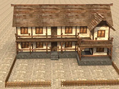 Medieval house fifteen 3 Low-poly 3D model