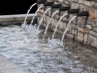 Waterfall fountains cascade 1 3D model