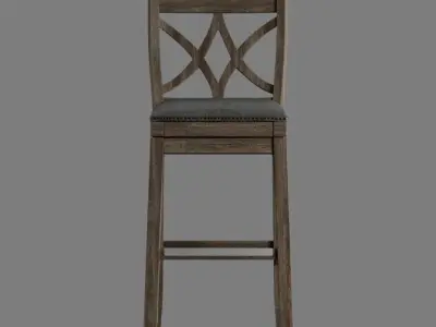 Cushioned Bar Stool 3D model