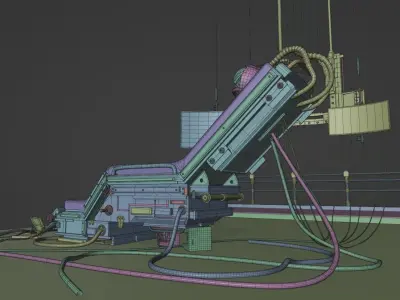 Human Tech Laboratory Set Low-poly 3D model