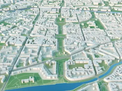 Berlin City in Germany 3D model