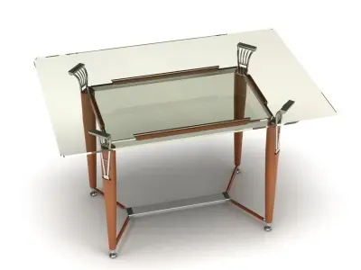 Glass Table 3D model 4