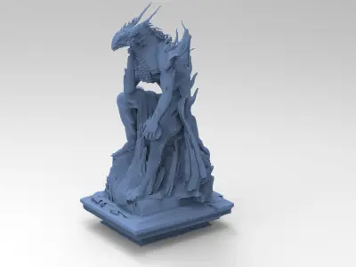 Alpha Draconis Priest statue 3D model