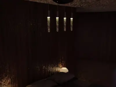 4 Pole Light LEDs Free 3D model