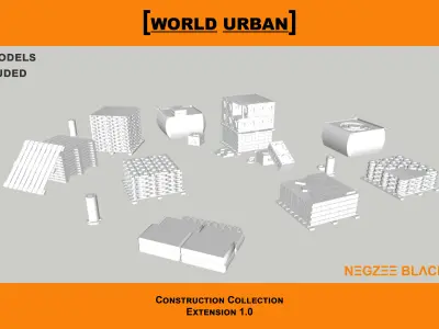 WORLD URBAN Construction Collection Low-poly 3D model