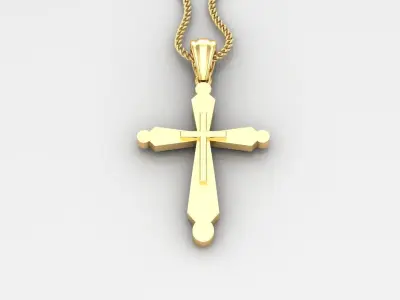 Light Gold 18K Cross Pendant 2CP019 3D print model