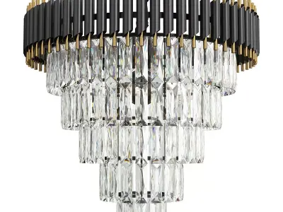 Black Chandelier Crystal D 66 Low-poly 3D model