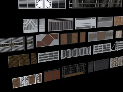 Gate door fence 3d models collection design 3D model