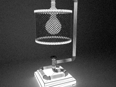 Industrial Table Lamp 3D model purchase