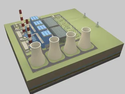 Thermal power station 3D model