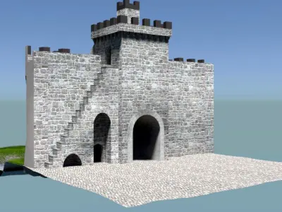 Castle Gate Low-poly 3D model