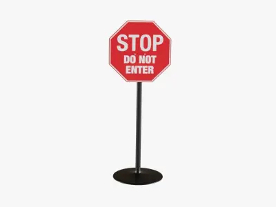 Street Sign 3 Low-poly 3D model