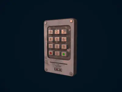Keypad Lock Low-poly 3D model