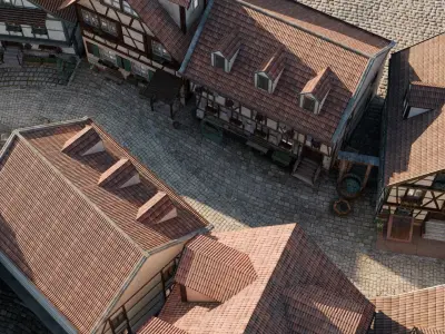Old European Village Street 3D model