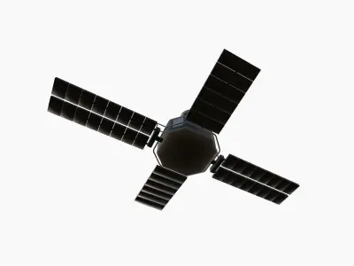 Satellite H01 Steel Green - SciFi Space Design Low-poly 3D model