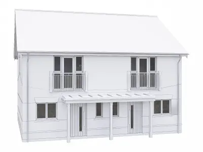 Neighborhood Houses P28 Low-poly 3D model
