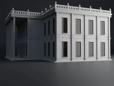 CLASSIC OLD EUROPEAN BUILDING 07 Low-poly 3D model