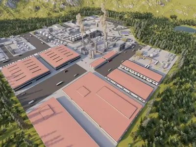 Industrial Factory-Petrochemical-Complex and Oil Gas Rig 3D model