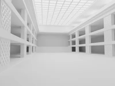 Concept space interior empty room 2 Low-poly 3D model