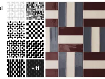 Subway Tile in Crosshatch Layout Texture