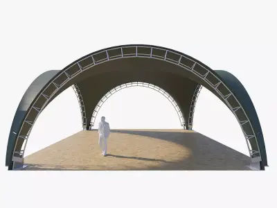 Arch tent rectangular 3D model