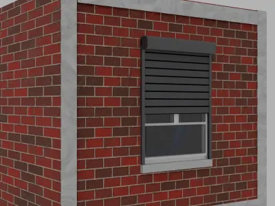 Low poly animated shutter Low-poly 3D model