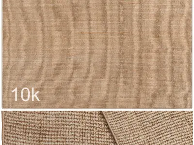 Carpet set 3231 - Natural Jute Rug - 10k 3D model