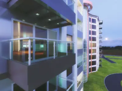 Apartments with interior Plan and master Plan 3D model