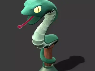Cartoon version - melon snake lights 3D model