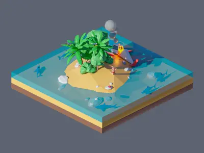 land 15A Low-poly 3D model