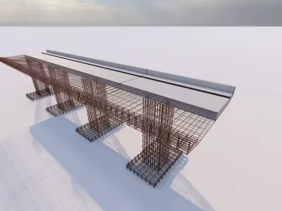 Structural engineering of Metal bridge structure 3D model get