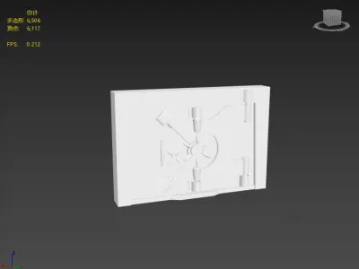 Stylish iron door Low-poly 3D model
