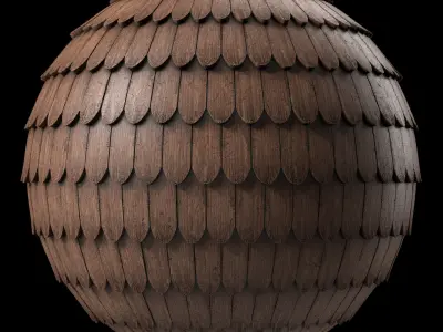 Roof Tile Materials 82- Wooden Roofing By Sbsar Seamless Pbr Texture