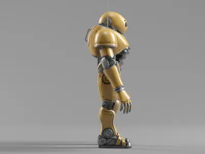 Humanoid Robot Stylized Rigged  Mixamo Ready Low-poly 3D model