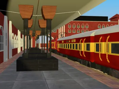 Indian Railway Station 3D model