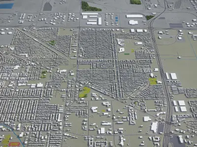 Pasadena - 3D City Model Low-poly 3D model