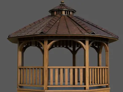Garden Gazebo 2 Low-poly 3D model