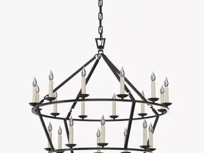 19th C English Openwork Two Tier Round Chandelier 40in 3D model