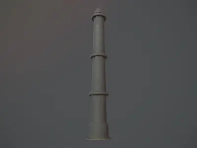 Barrier Bollard pack 5 Gray v3 Low-poly 3D model