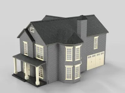 British House Design 19T2 Low-poly 3D model