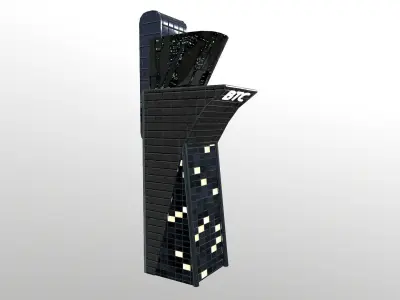 Cyberpunk City - Building 20 - BTC Skyscraper Low-poly 3D model