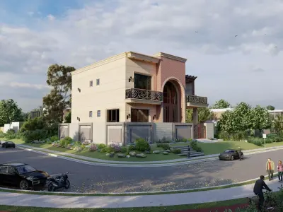 Villa-Casa Scene-Modern Villa  3D model