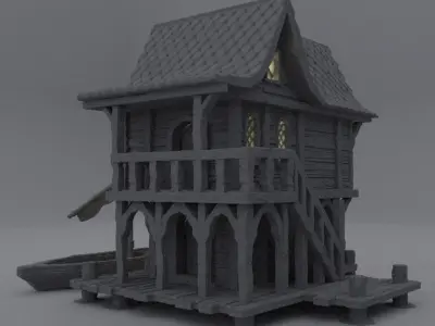 Fisher Sea Lodge Tabletop Terrain 28 mm 3D print model
