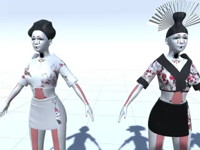 Geisha Low-poly 3D model