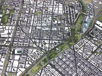 Valencia - 3D City Models Low-poly 3D model