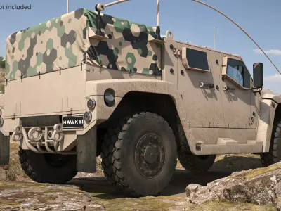  Thales Hawkei Military 4x4 Vehicle Rigged 