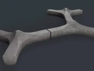 Modern Outdoor Bench 81 PBR Game Ready Low-poly 3D model